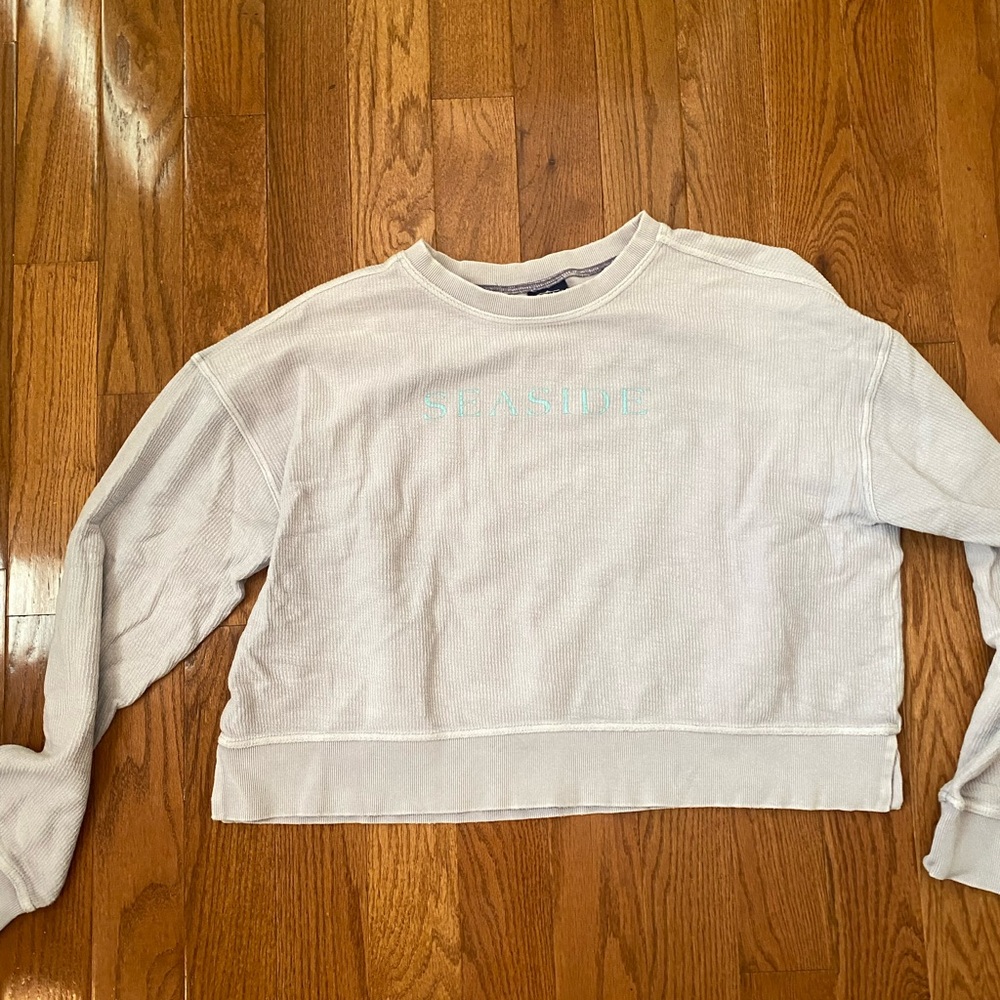Sea Side ribbed cropped crewneck sweatshirt women’s size large